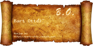 Bart Ottó névjegykártya